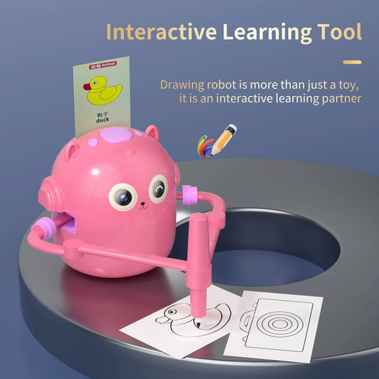 Best-selling Children’s Intelligent Enlightenment Influencer Companion Early Childhood Education Multilingual Dual-Language Learning Toy with Automated Painting Robot